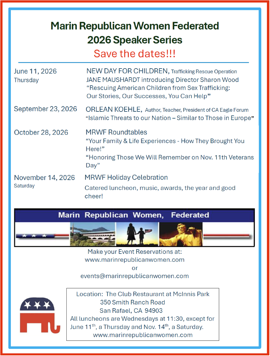 2026 Marin Republican Women Speaker Series